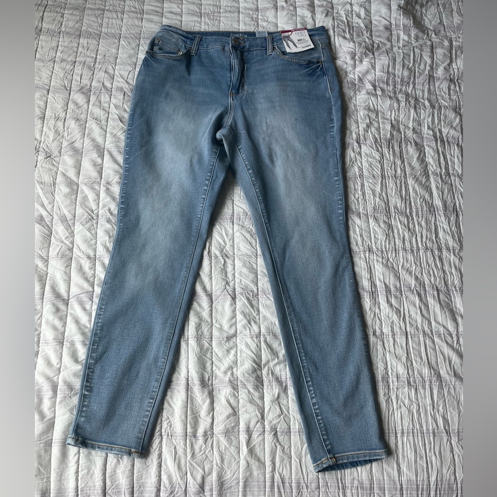 Time and Tru High Rise Skinny Jeans Light Blue Size 14 NWT